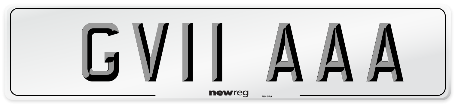 GV11 AAA Number Plate from New Reg